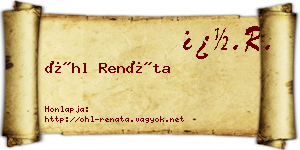 Öhl Renáta névjegykártya